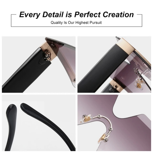 Trendy Luxury Square Vintage Sunglasses Women and Men - Picture 2 of 5